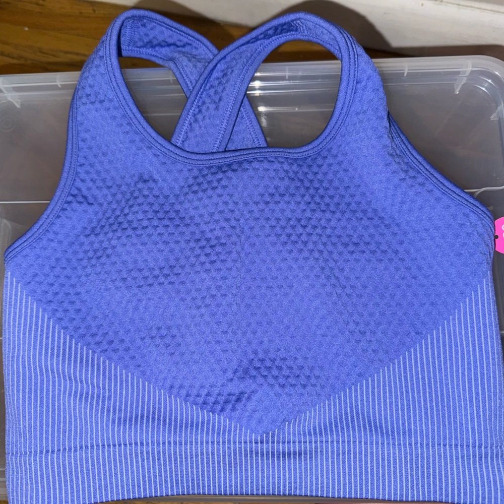 90 Degree By Reflex Striped Blue Activewear Only Bra